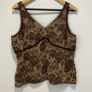 Floral Chiffon V Neck Blouse Women Size XL